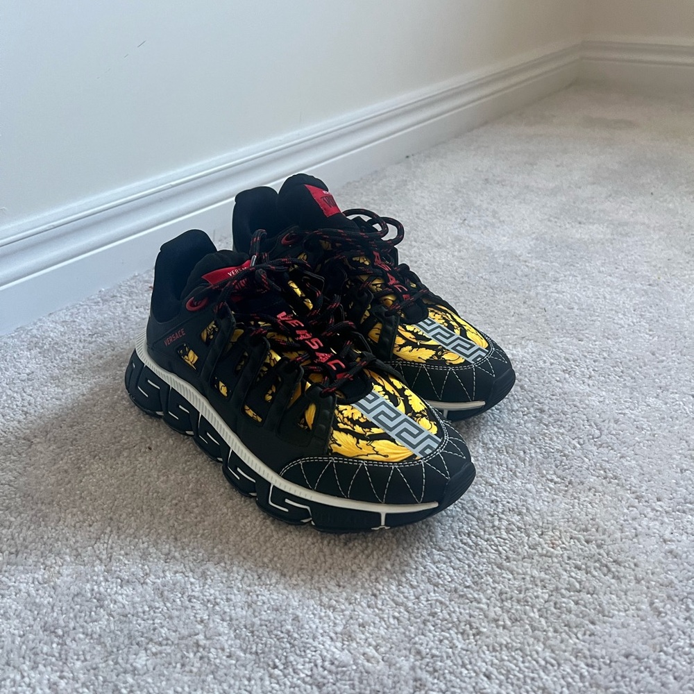 Versace  Black and Yellow Sneakers
